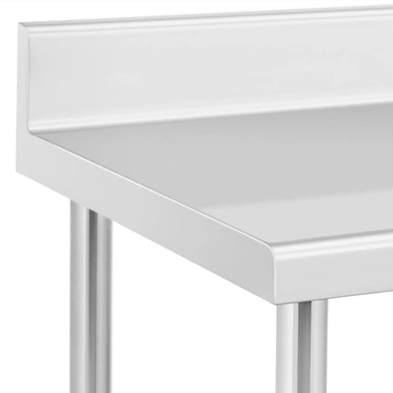 Royal Catering Table, wall-mounted worktop with edge on wheels, 2 levels, 60 x 80 cm, STEEL – image 3