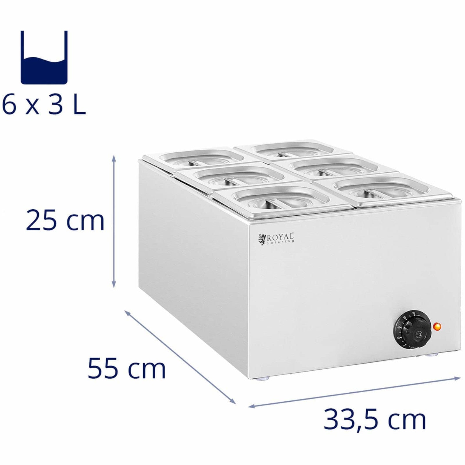 Royal Catering Bain-marie electric heater 6 x GN 1/6 640 W – image 7