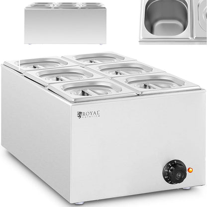 Royal Catering Bain-marie electric heater 6 x GN 1/6 640 W