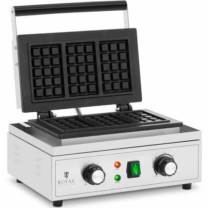 Royal Catering Waffle iron rectangular on 3 Belgian Waffles TEFLON 1500 W – image 2