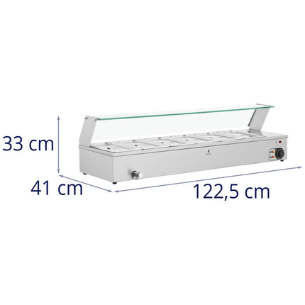 Royal Catering Bain marie food warmer heating buffet with cover 3 x GN 1/2 2000 W – image 14