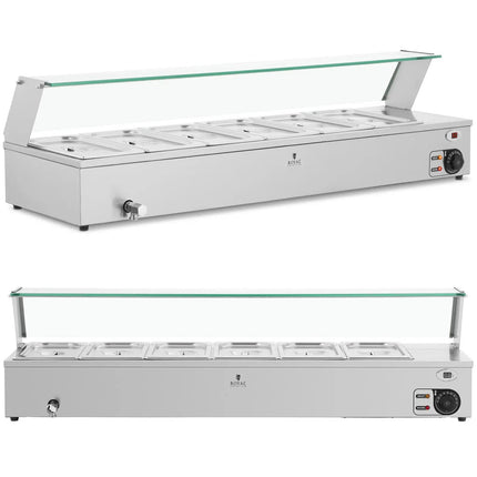 Royal Catering Bain marie food warmer heating buffet with cover 3 x GN 1/2 2000 W – image 8