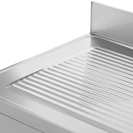 Royal Catering Single-bowl pool sink with drainer, shelf and rim, right, 100 x 60 x 97 cm – image 5