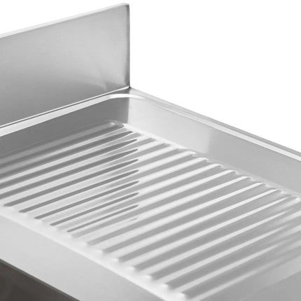 Royal Catering Two-bowl pool sink with drainer, shelf and rim, 140 x 60 x 97 cm – image 5