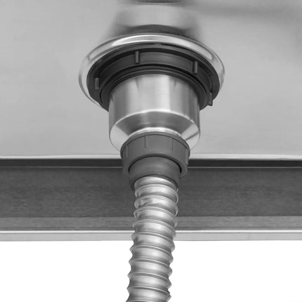 Royal Catering Two-bowl pool sink with drainer, shelf and rim, 140 x 60 x 97 cm – image 9