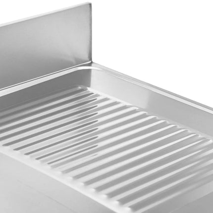 Royal Catering Two-bowl pool sink with drainer, shelf and rim, 140 x 60 x 97 cm – image 10