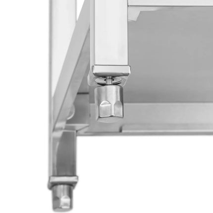 Royal Catering Two-bowl pool sink with drainer, shelf and rim, 140 x 60 x 97 cm – image 12