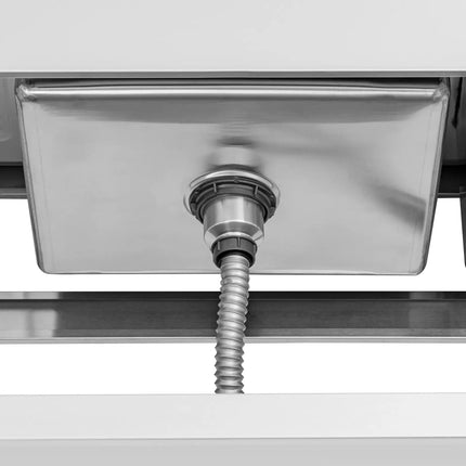 Royal Catering Two-bowl pool sink with drainer, shelf and rim, 140 x 60 x 97 cm – image 14