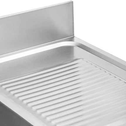 Royal Catering Single-bowl pool sink with drainer, shelf and rim, left, 100 x 70 x 97 cm – image 2