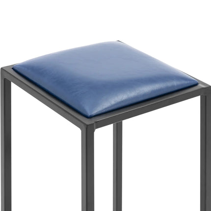 Royal Catering Metal loft bar stool with black and blue upholstery - 2 pcs. – image 3
