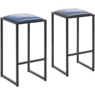 Royal Catering Metal loft bar stool with black and blue upholstery - 2 pcs.