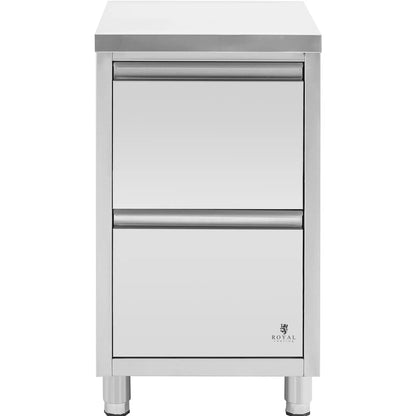 Royal Catering Free-standing catering cabinet with 2 drawers, STEEL, 50 x 60 x 87 cm – image 5