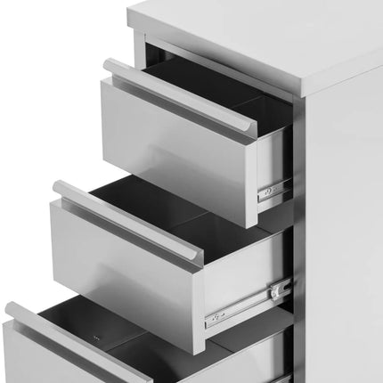 Royal Catering Free-standing catering cabinet with 3 drawers, STEEL, 50 x 60 x 87 cm – image 3
