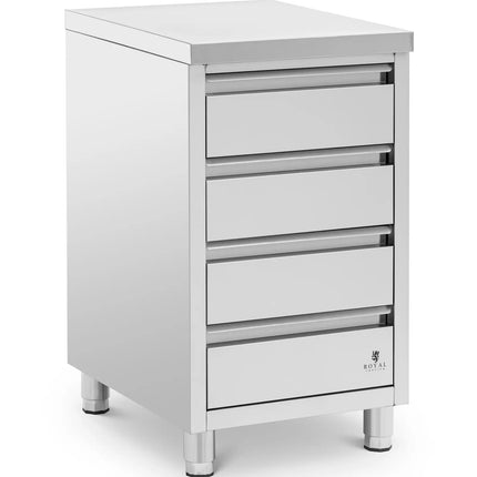 Royal Catering Free-standing catering cabinet with 3 drawers, STEEL, 50 x 60 x 87 cm – image 7