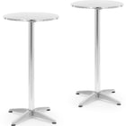 Royal Catering Table, round, high, foldable bar table, dia. 60 cm 115 cm silver - 2 pcs.