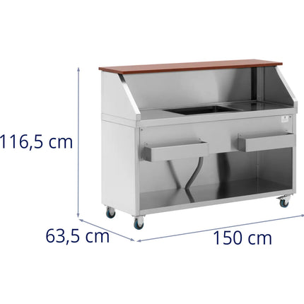 Royal Catering Bar station with ice compartment and shelves for 180 cm bottles – image 12