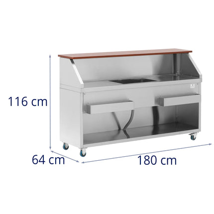 Royal Catering Bar station with ice compartment and shelves for 180 cm bottles – image 6
