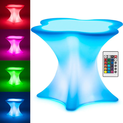 Royal Catering RGBW LED illuminated club bar table 80 x 80 x 110 cm