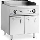 Royal Catering Grill, smooth grill plate with a cabinet for propane / LPG / natural gas 12 kW
