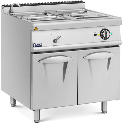 Royal Catering Electric bain marie with cabinet and tap 2x GN 1/2 2x GN 1/3 6000 W