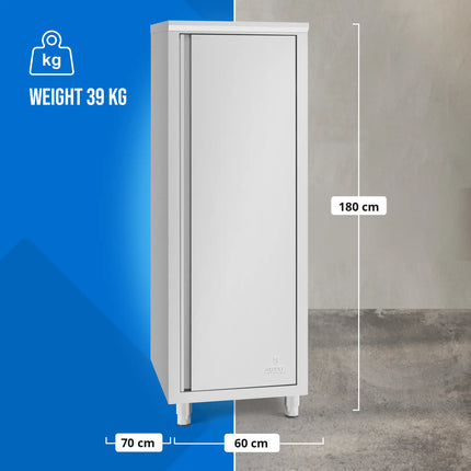 Royal Catering Catering cupboard for dishes, 3 shelves, STEEL, 60 x 70 x 180 cm – image 7