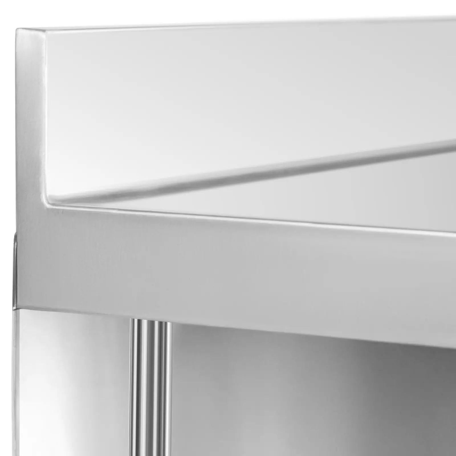 Royal Catering Gastronomy work bar table with edge, 4 shelves, STEEL 200 x 60 x 105 cm – image 7