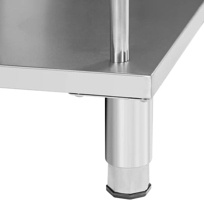Royal Catering Gastronomy work bar table with edge, 4 shelves, STEEL 200 x 60 x 105 cm – image 8