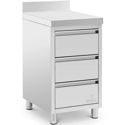 Royal Catering Wall-mounted catering cabinet with edge, 3 drawers, STEEL, 50 x 60 cm – image 2