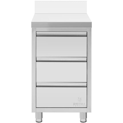 Royal Catering Wall-mounted catering cabinet with edge, 3 drawers, STEEL, 50 x 60 cm – image 9