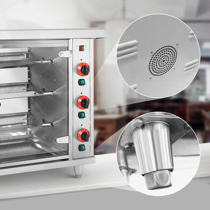 Royal Catering Gas spit roaster for 15 chickens, 3 skewers propane-butane 15 kW – image 6