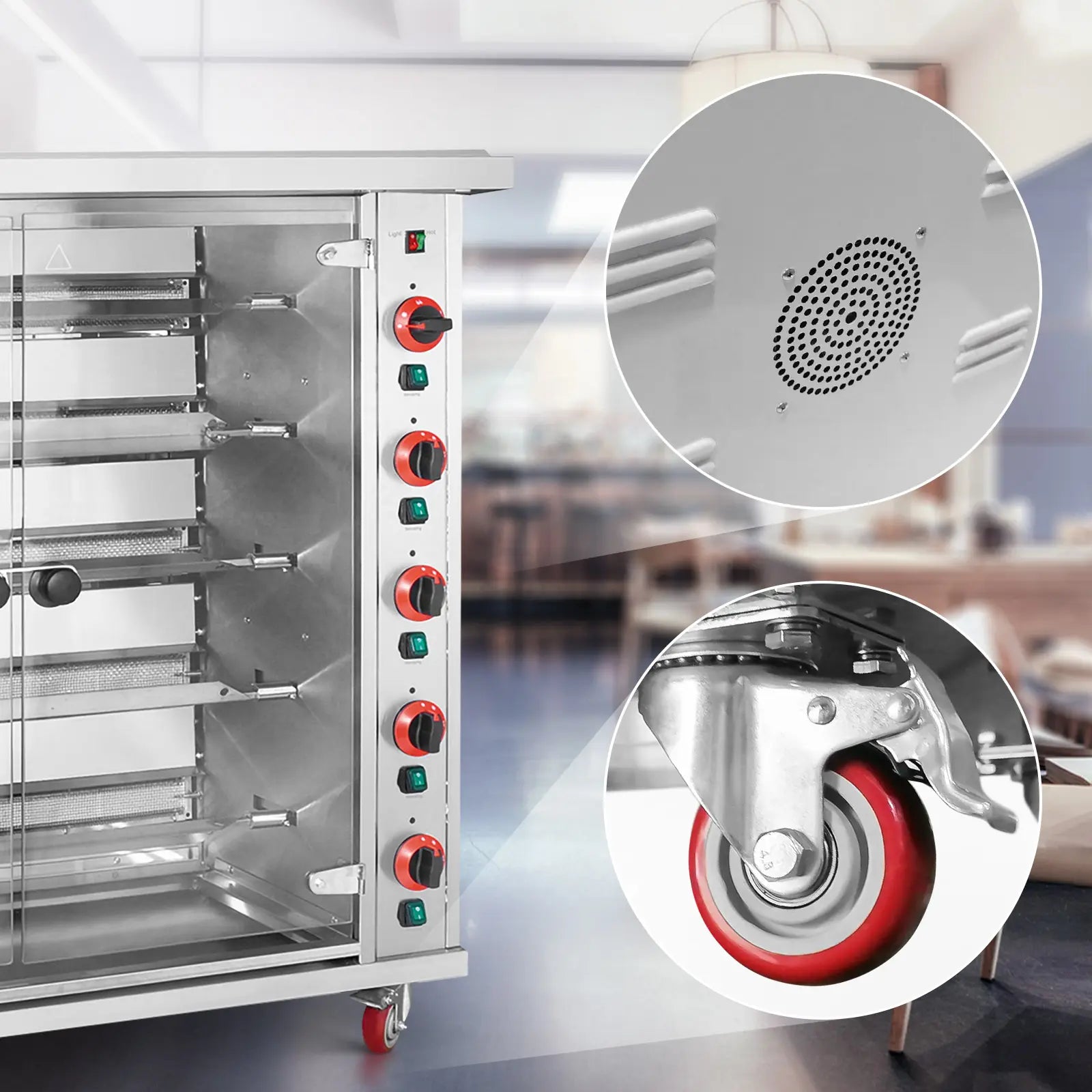 Royal Catering Gas rotisserie grill for 25 chickens, 5 skewers propane-butane 25 kW – image 6