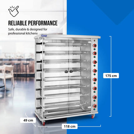 Royal Catering Gas rotisserie grill for 40 chickens, 8 skewers propane-butane 40 kW – image 7