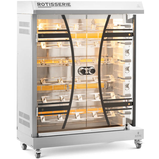 Royal Catering Gas grill, 6 skewers, for 36 chickens, 22 kW