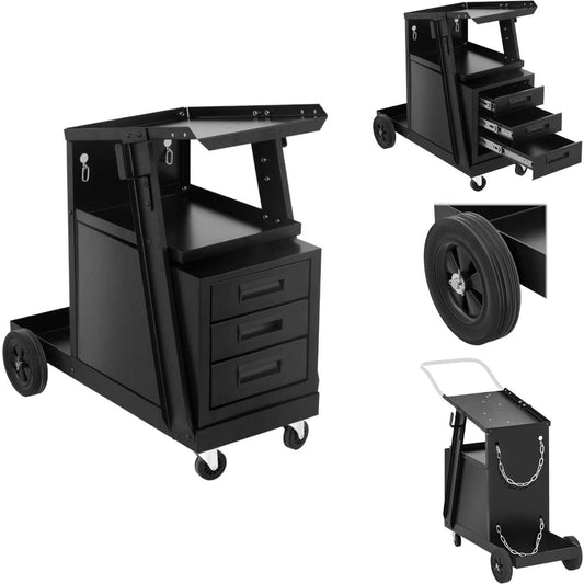 Stamos Germany Welding trolley steel with 3 drawers 2 shelves carrying up to 75kg