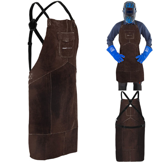 Stamos Germany Welding apron protective leather size L - brown