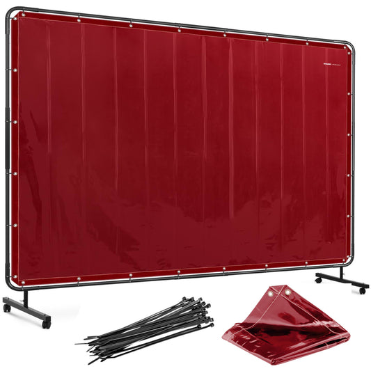 Stamos Germany Guard curtain with frame on wheels 239 x 175 cm - red