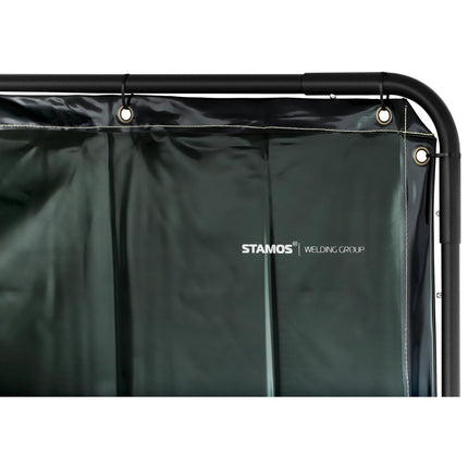 Stamos Germany Guard curtain screen with frame on wheels 174 x 174 cm - black – image 3