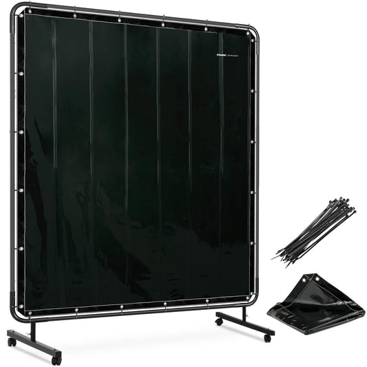 Stamos Germany Guard curtain screen with frame on wheels 174 x 174 cm - black
