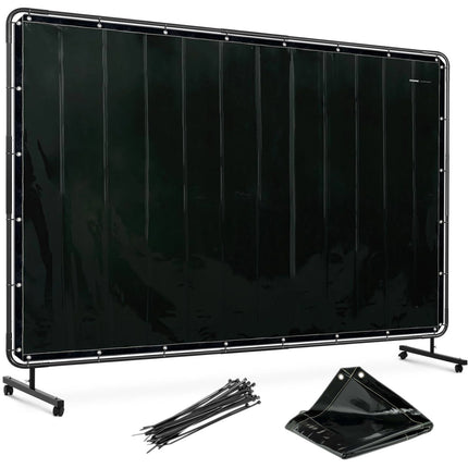 Stamos Germany Screen protection curtain with frame on wheels 240 x 180 cm - black
