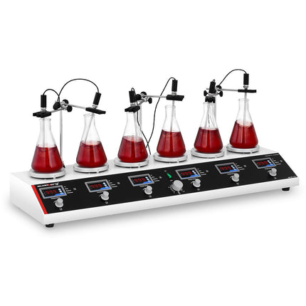 Steinberg Systems Laboratory magnetic stirrer 99deg C timer 6 stations + stirrs – image 3