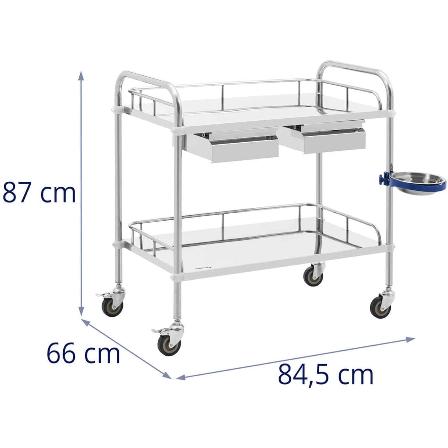 Steinberg Systems Laboratory cosmetic treatment trolley made of steel, 2 drawers, 2 shelves, 85 x 54 x 28 cm – image 7