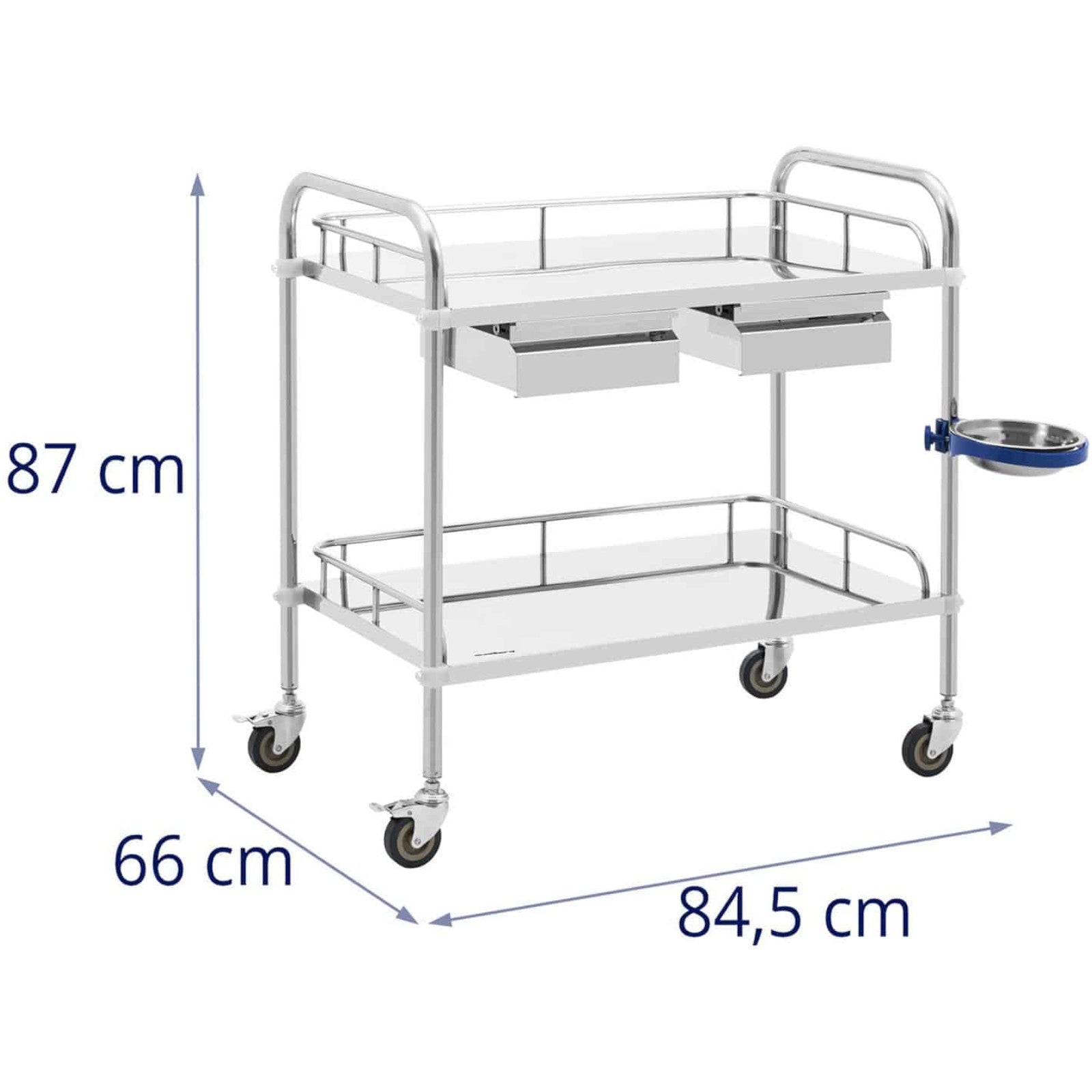Steinberg Systems Laboratory cosmetic treatment trolley made of steel, 2 drawers, 2 shelves, 85 x 54 x 28 cm – image 7