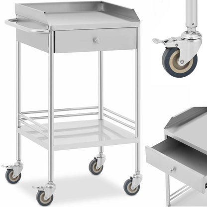 Steinberg Systems STEEL hotel service trolley, 2 shelves, drawer, 62 x 82 x 46 cm