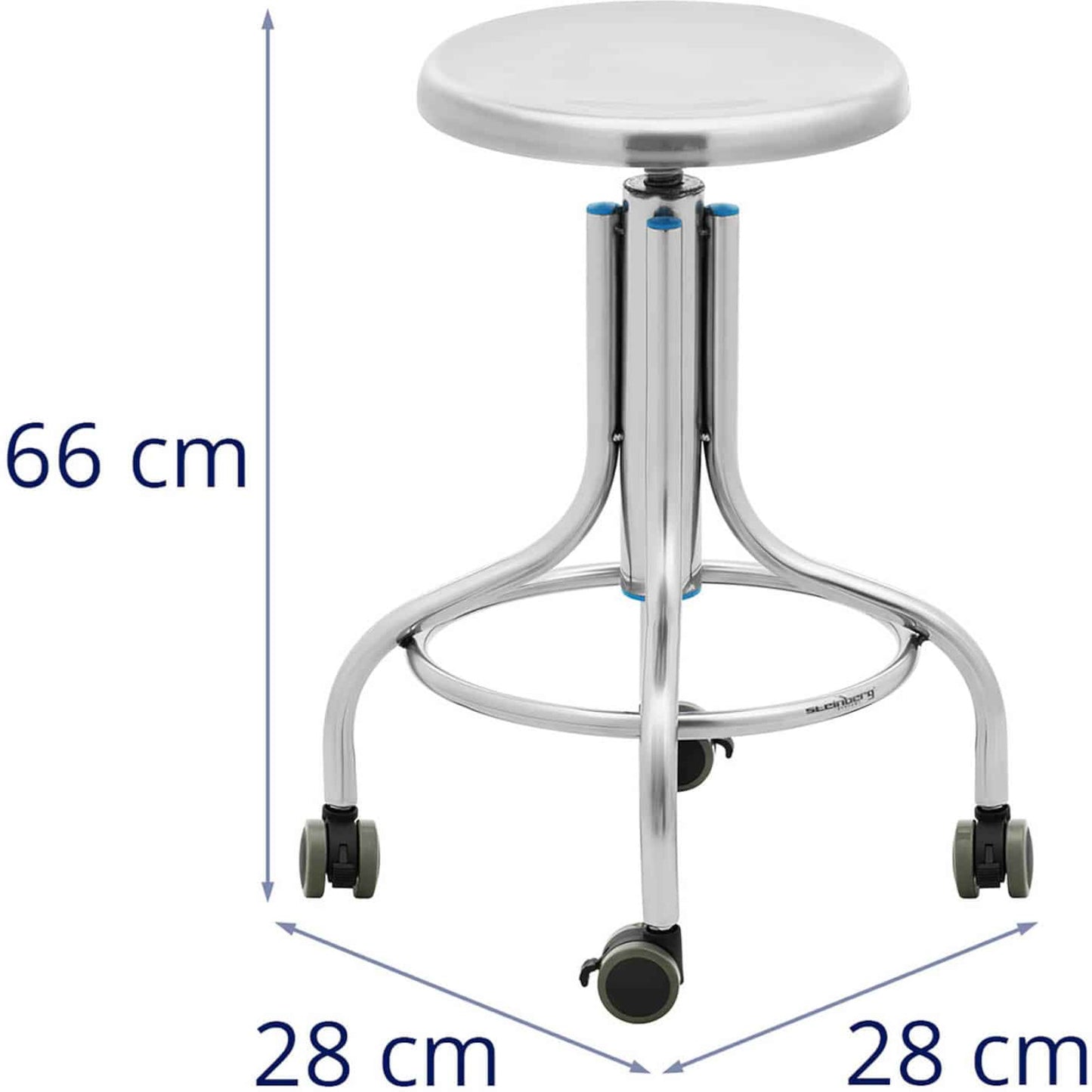 Steinberg Systems Stool, workshop laboratory stool, stainless steel, 45-60 cm, up to 100 kg – image 5
