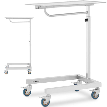 Steinberg Systems Table, instrumental trolley, adjustable treatment assistant, STEEL, 60 x 40 cm
