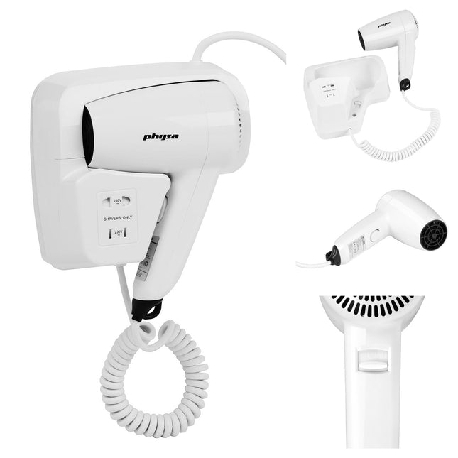 Hairdryer pool room wall white 1200W Physa SICCO