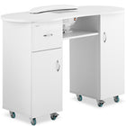 Physa Desk cosmetic manicure table with dust absorber and cabinets on wheels 120x50x80 cm white