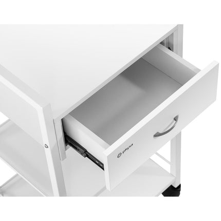 Physa Cart assistant cosmetic hairdresser 1 drawer 3 shelves 47.5 x 40 x 85.5 cm white – image 3