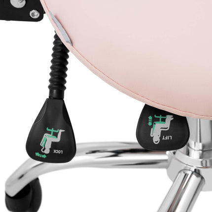 Physa Saddle beauty chair with swivel, adjustable backrest MANNHEIM POWDER PINK pink – image 5