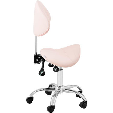 Physa Saddle beauty chair with swivel, adjustable backrest MANNHEIM POWDER PINK pink – image 6